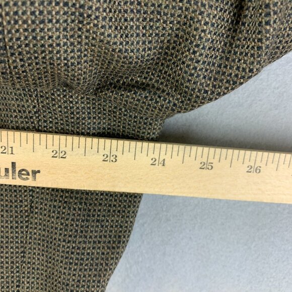 Fenzia Sport Coat Mens 44 Long Lambs Wool 3 Button Closure Blazer Checkered - Picture 11 of 16